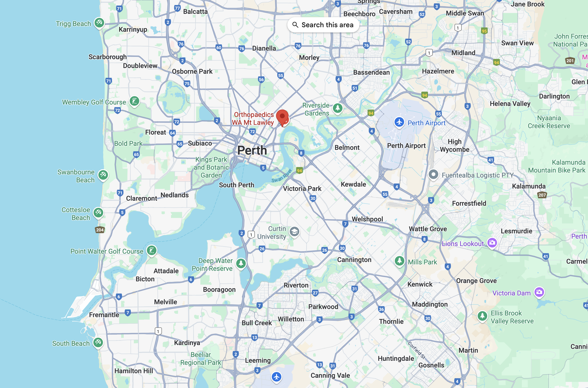 Orthopeadics WA locations